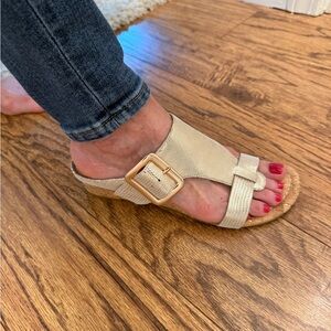 Donald J. Pliner Cream Sandals with Buckle